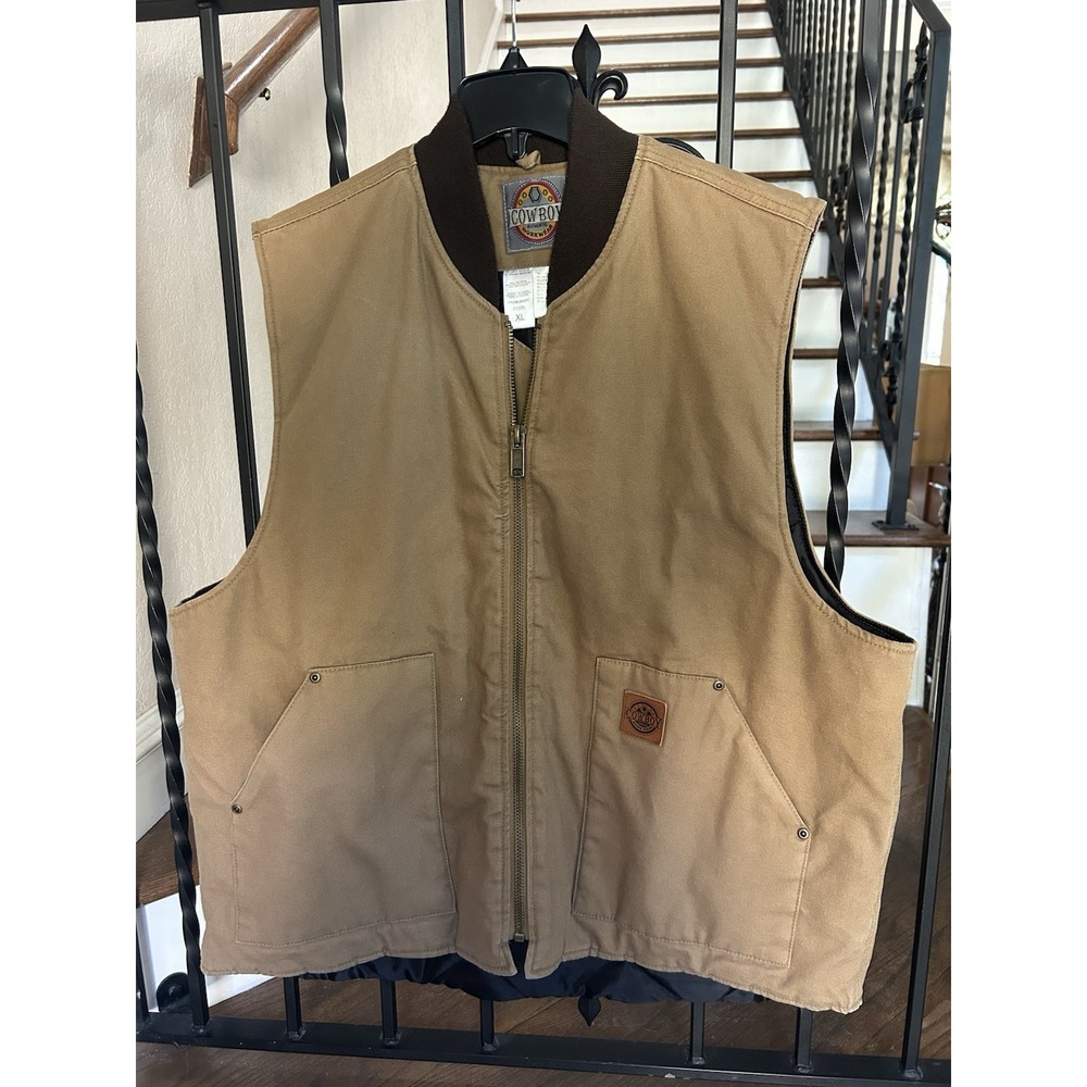 Cowboy Workwear Full-Zip Brown Duck Canvas Work Vest